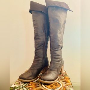 MUK LUKS - Over the Knee Fur-Lined Heel Boots Sz 9 - Pirate Fashion/Cottagecore